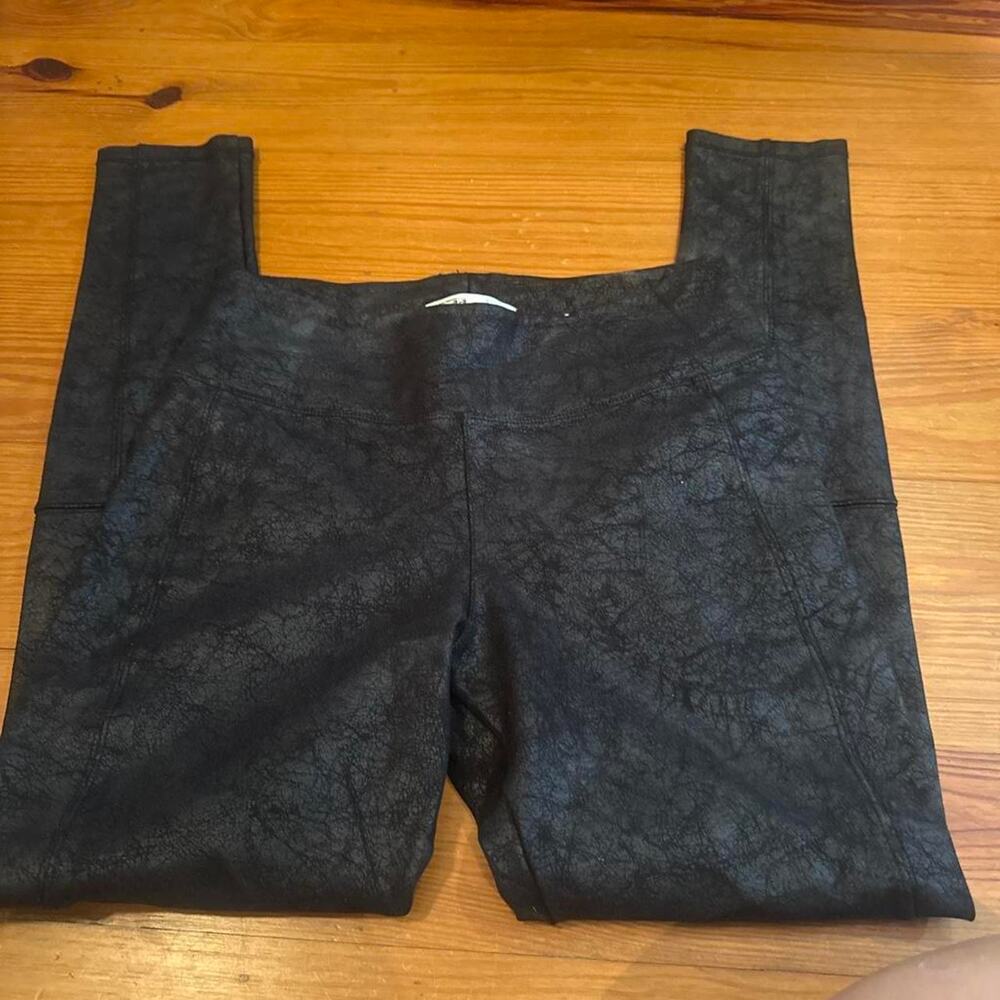 Mudd 24/7 Black Crackle Faux Leather Leggings Size M Y2K